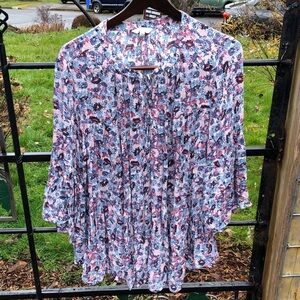 Lucky Brand long sleeve print boho style shirt size 1X